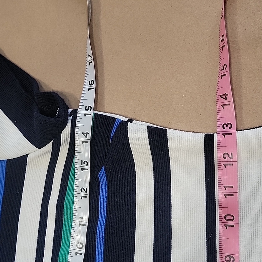 LuLu's Size S White Blue Teal Striped Bodycon Mini Dress - Picture 7 of 11